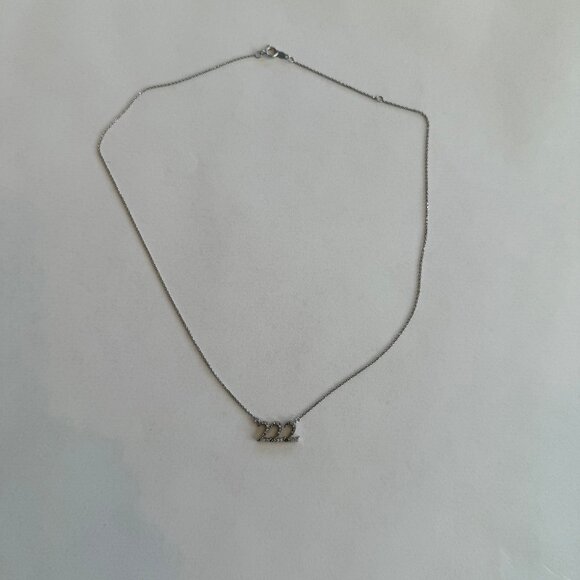 Zales Diamond Accent Lucky Number "222" Necklace in Sterling Silver - Picture 1 of 5